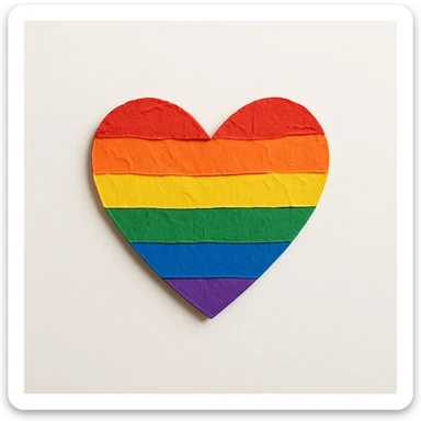 pride heart, layered cutout effect sticker