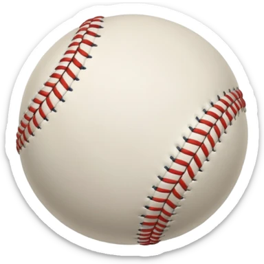 white baseball thai is curving, visible wind marks around it sticker