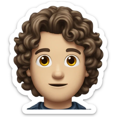Eddie Munson Joseph Quinn with dark curled long hair stranger things sticker