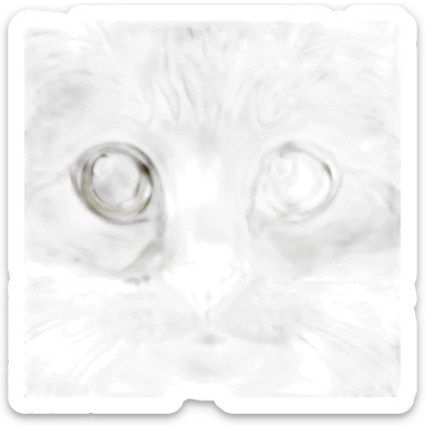 cat Tabby (Mainly black and brown) fluffy cat pink-nose light-green&yellow-eyes,-white-long-whiskers,-white-spots-near-the-nose,sharp chin.,long ears,sharp corners of the eyes sticker