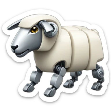 robot sheep riveted sticker