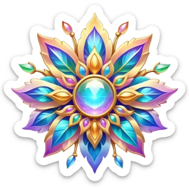Epic divine legendary celestial flowery complex detailed iridescent gradients aesthetic-scenery-Decorations sticker