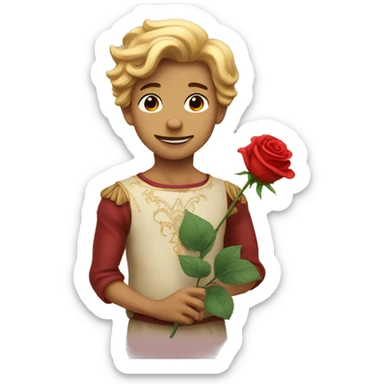 A little prince with a rose sticker
