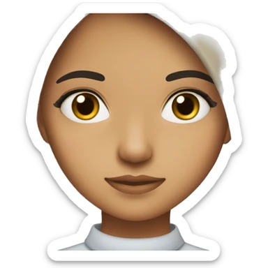 14 year old girl with olive skin,black hair,brown eyes and long eyelashes sticker