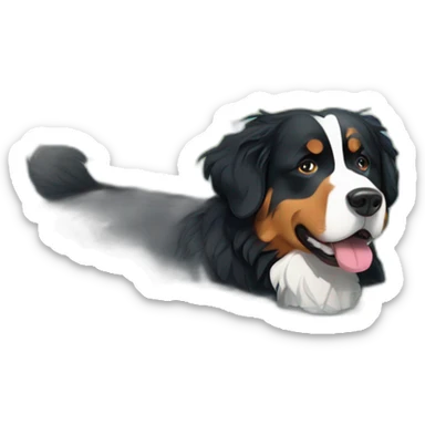 Bernese mountain dog swimming in a lake sticker