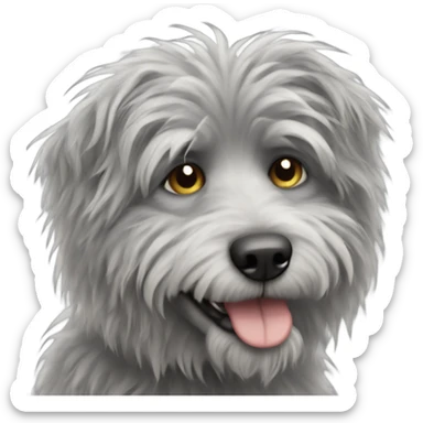 Scruffy grey dog sticker