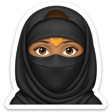 Black bedoon essm niqab wearing women that cover their face & forhead only show eyes sticker