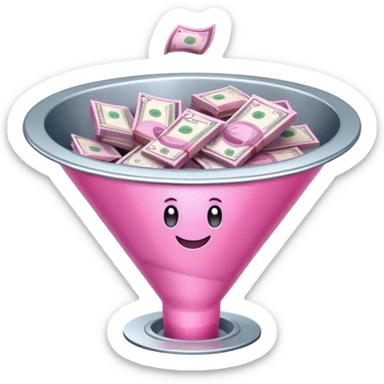 pink money in the sales funnel sticker
