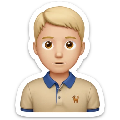 polo shirt with collar popped sticker