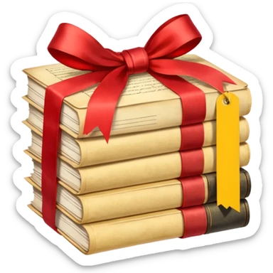 Stack of aged letters, tied with a red ribbon sticker