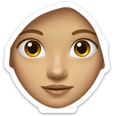 Fille de couleur blanche avec les cheveux marrons un peu ondulé les yeux marrons et des taches de rousseur sur le nez sticker