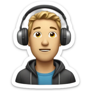 Man hearing a song sticker