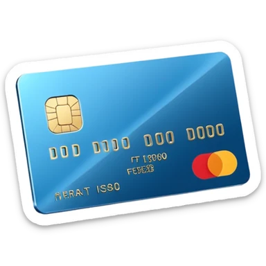 3D minimal icon of a corporate card with no numbers, no personal info, and no logos, except a simple text ‘WAD’. Add a subtle accent in #FF3D00. Clean, modern, high-end style. sticker