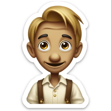 pinocchio with very long nose sticker