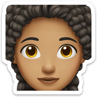 beautiful hispanic girl, long hair, black hair, brown eyes sticker