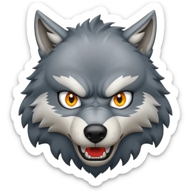 Tráeme una imagen de un lobo enojado estilo gamer sticker