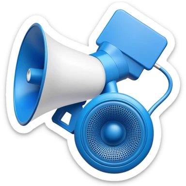 blue loudspeaker in the air without stand sticker