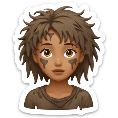 girl with mud on her sticker