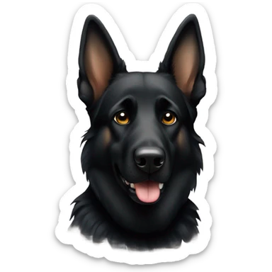 Dark German shepherd tilting head sticker