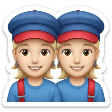 Make me a twins wearing a cap while listening to a song sticker