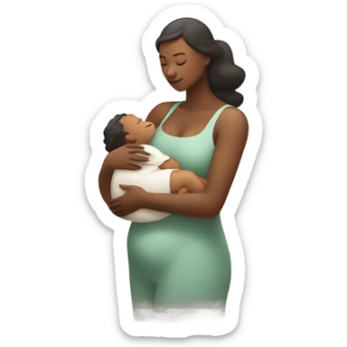 Woman breastfeeding invisible baby sticker