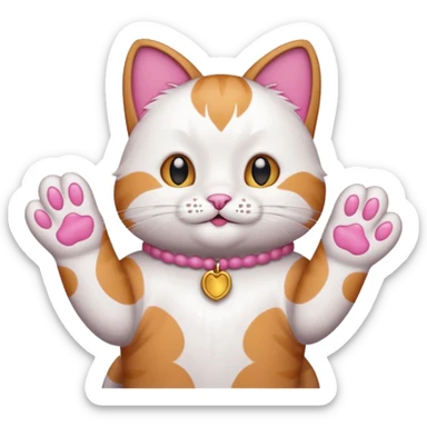 Waving cat paw sticker
