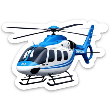 Eurocopter EC135 - Airbus Helicopters (Model Year: 2020) (Iconic colour: Blue and white) sticker