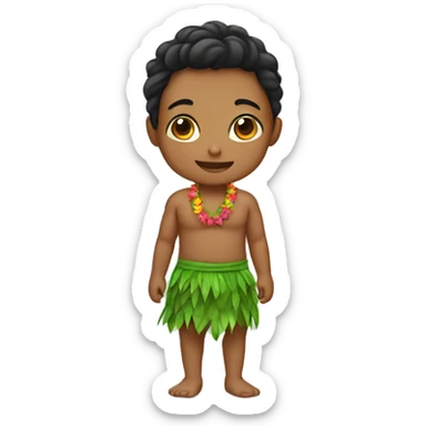 Little boy wearing lavalava skirt sticker