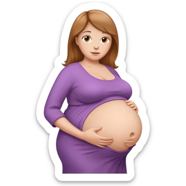 heavily pregnant woman with extremely abnormally huge overdue belly sticker