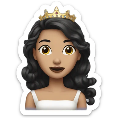 queen julie long dark hair sticker