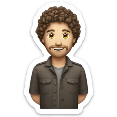 Male Photographer Caucasian curly brunette sticker