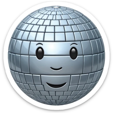 disco ball silver emoji iphone sticker