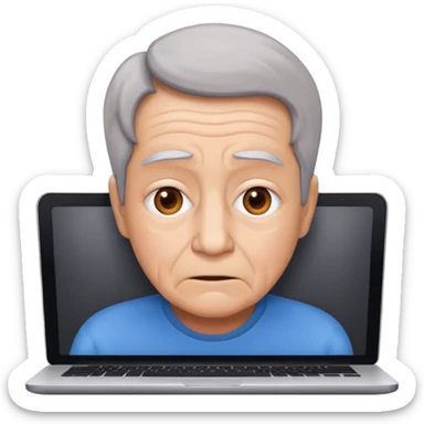 computer anxiety (person between 55 and 65 years old) sticker