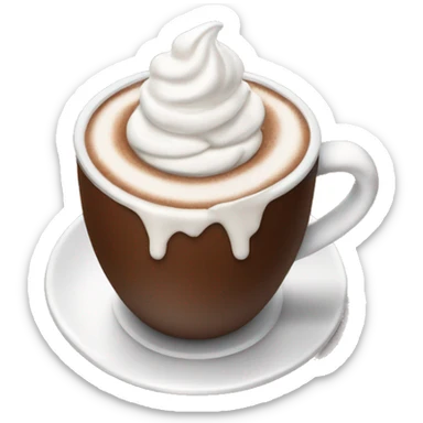 Hot cocoa with whipped cream sticker