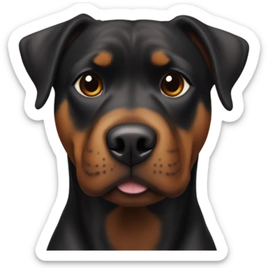 Black Rottweiler pitbull mix with small brown eyebrows sticker