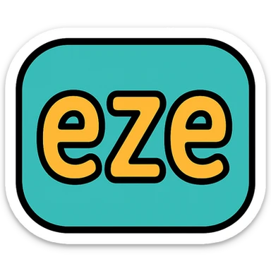 the word 'eze' in a rounded icon style, soft edges, friendly appearance sticker