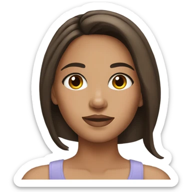 girl with brunette hair and pretty makeup sticker