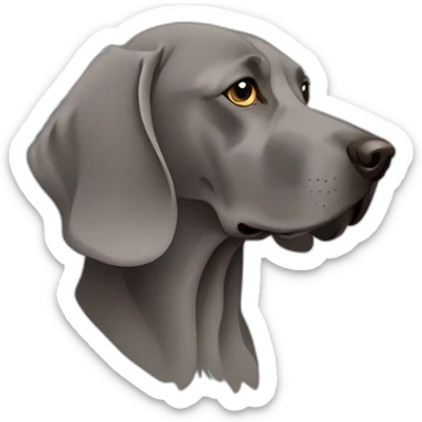 longhair weimaraner profile silhouet sticker