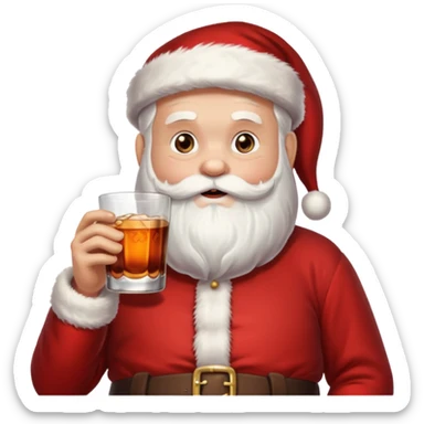  Santa Drinking Bourbon sticker