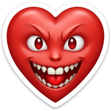 heart vampire fangs no eyes sticker
