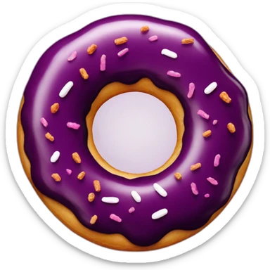 Donut sur aubergine sticker