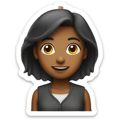 girl seller behind the counter sticker