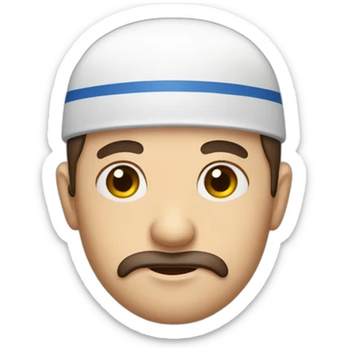 Jewish man with a kippah sticker