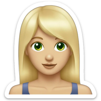 Mel Gibson hugging a woman blond square staright haire with fringe and green eyes sticker