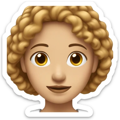 une femme au cheuvex bouclé jusqu'au epaule,avec les peau métisse clair et au yeux marrons sticker