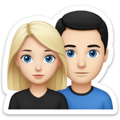 Bad blonde  Girl blue eyes and 
horny man black Hair sticker