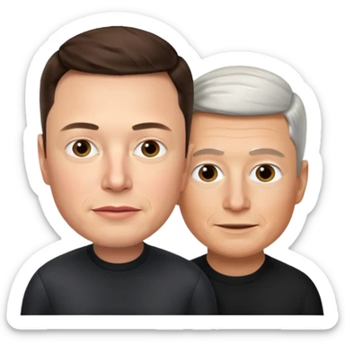 Elon musk and tim cook  sticker