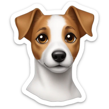 Jack Russell Terrier with a woman sticker