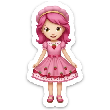 modern day cartoon character strawberry shortcake full body sticker