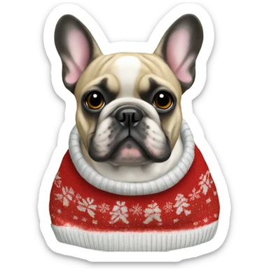 French bulldog in a Christmas jumper sticker